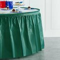 Creative Converting 743124 14' x 29in Hunter Green Plastic Table Skirt 500TS1429HG